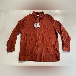 NEW Size XXL Mens Rowm Long Sleeve Button Down Shirt Cotton Blend Rust $80